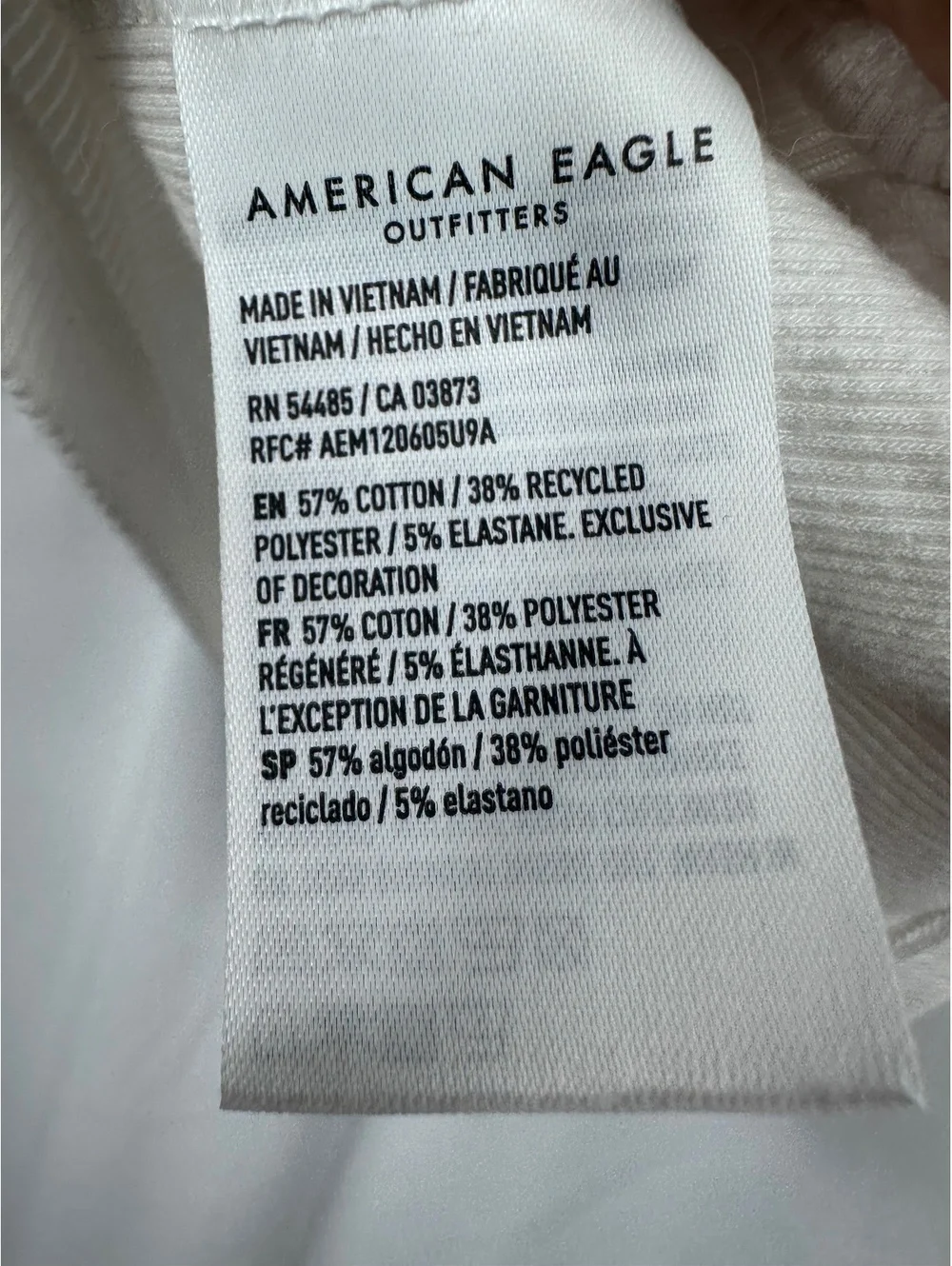 American Eagle White Ribbed Lace Trim Tank Top XS - Picture 6 of 6